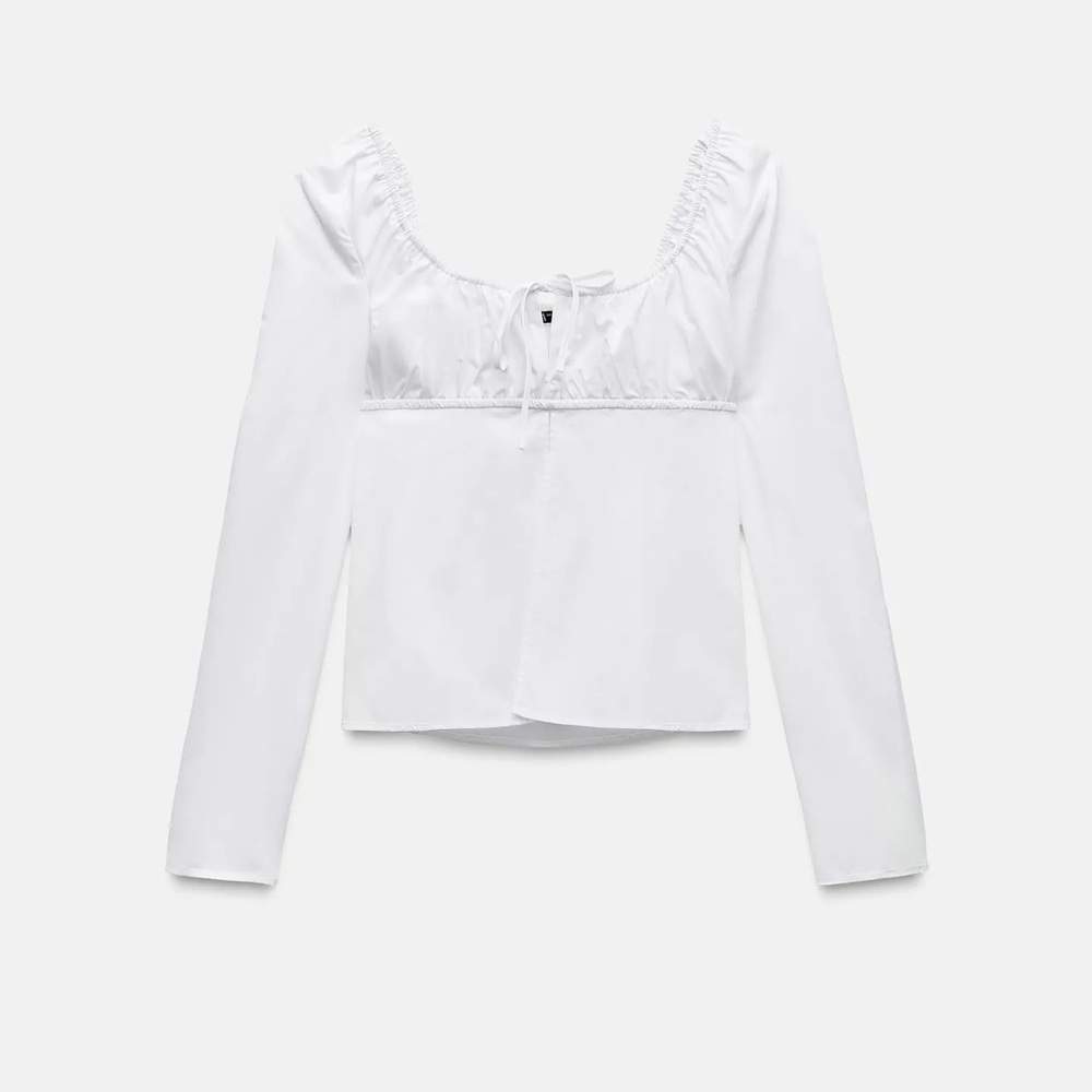 ZARA WHITE BLOUSE SIZE S